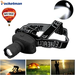 Super Bright LED Headlamp 3 Modes Waterproof Headlight Zoomable Head Lamp for Camping Emergency Hiking Fishing Hunting