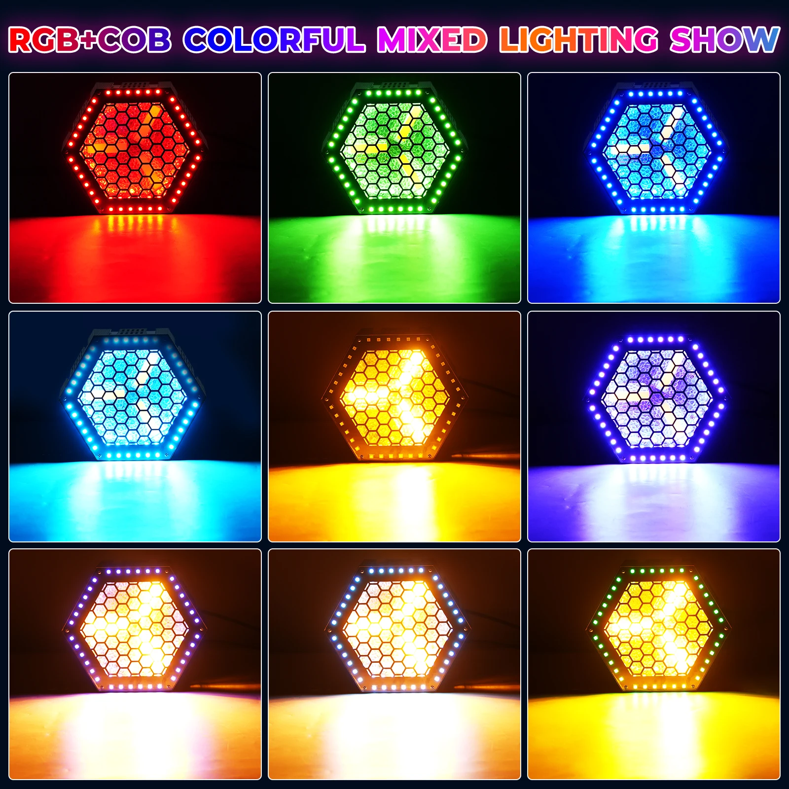 Yiflamefly 4Pcs 200W Hexagonal Retro Lamp DMX DJ lights 1800K Golden LED Lamp 6CH IP20 for Church Concert Wedding Birthday Party