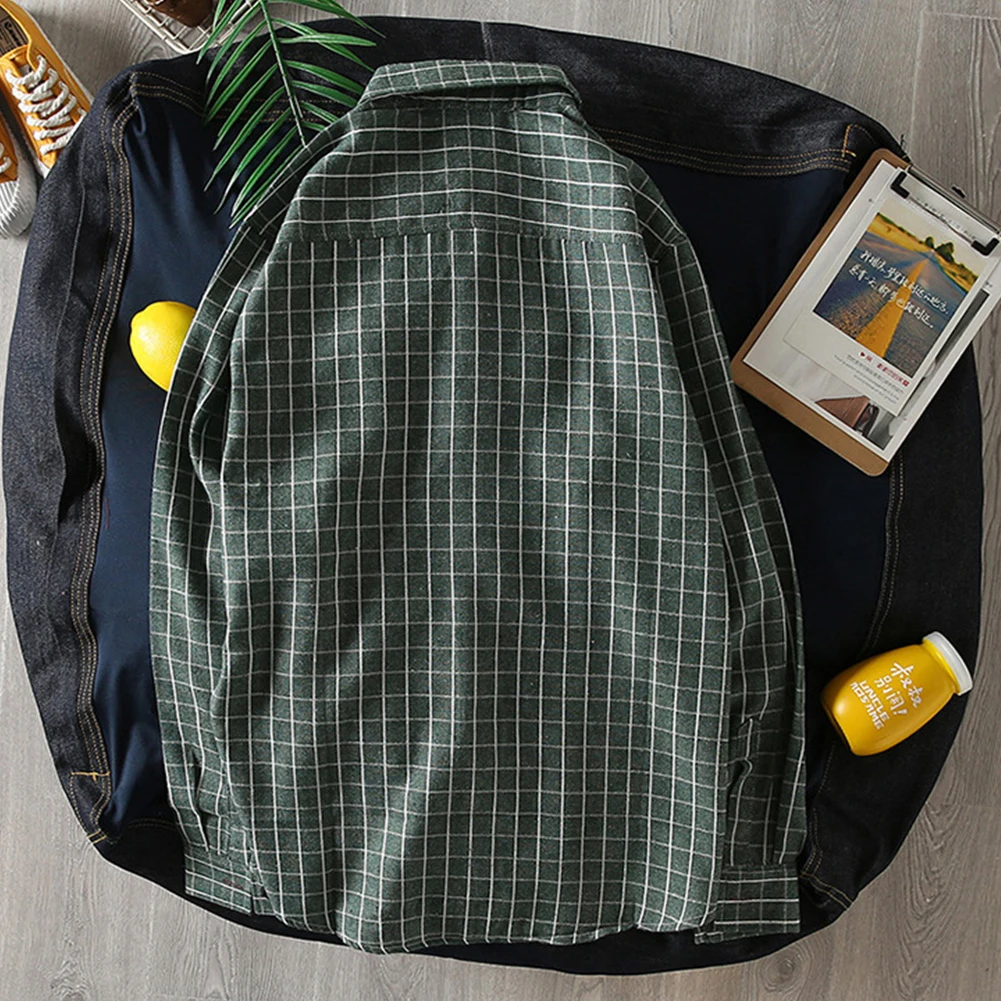 قميص رجالي طويل الأكمام منقوش بطية صدر ، قمم فضفاضة عارضة ، أزياء زوجين ، بيع التخليص ، الجملة ، انخفاض الشحن