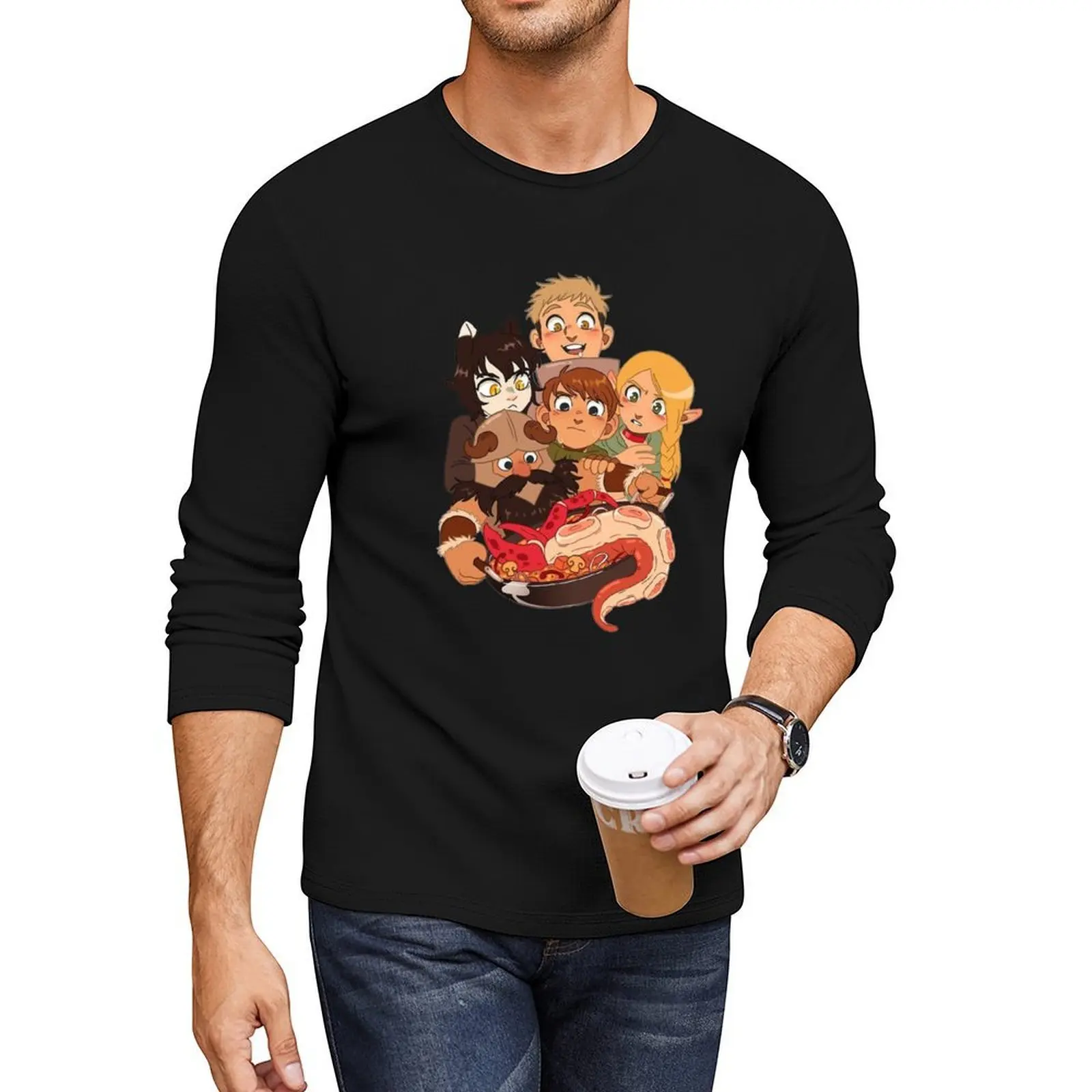 Delicious in dungeon Long T-Shirt shirts graphic tees t shirt man Blouse cute clothes fitted t shirts for men