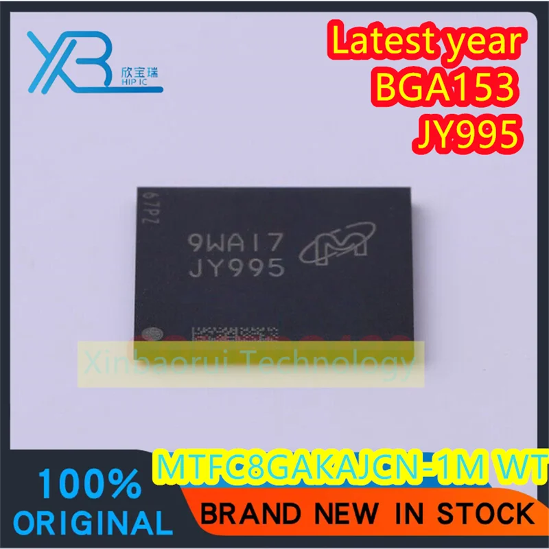 (2/20pieces) MTFC8GAKAJCN-1M WT Parts identification JY995 BGA153 ball EMMC chip 8GB font library 100% brand new good quality