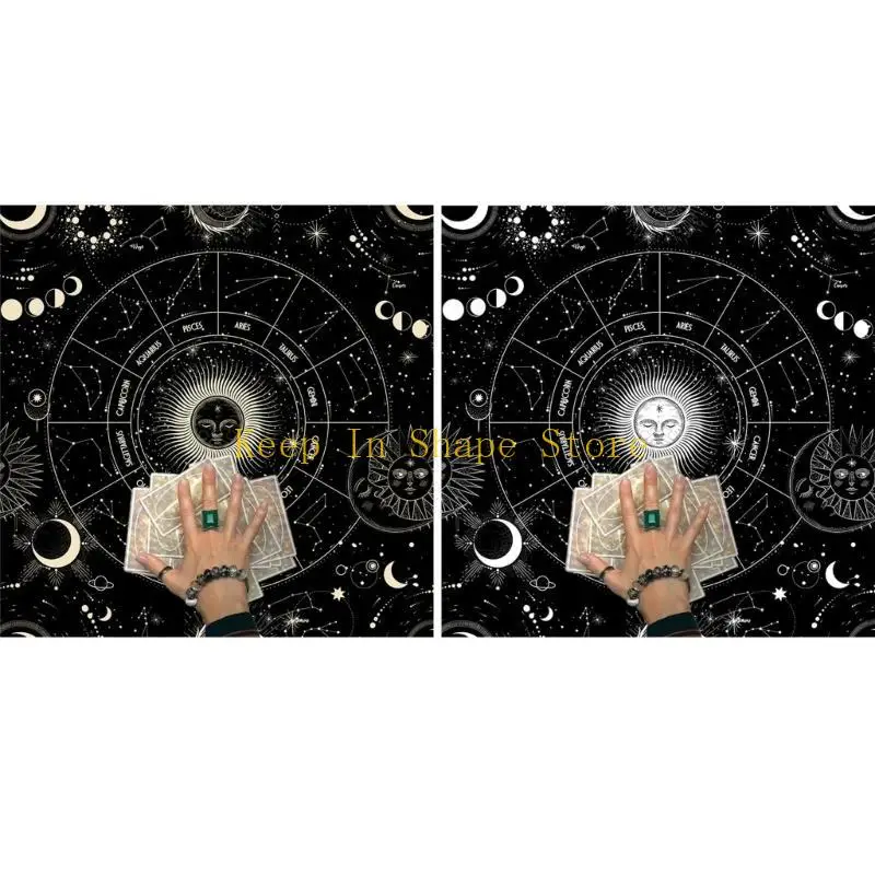 

U1JC Card Card Tablecloth 12 созвездие дивнации карты табличная ткань гобелен астрология Tarot Колдовство