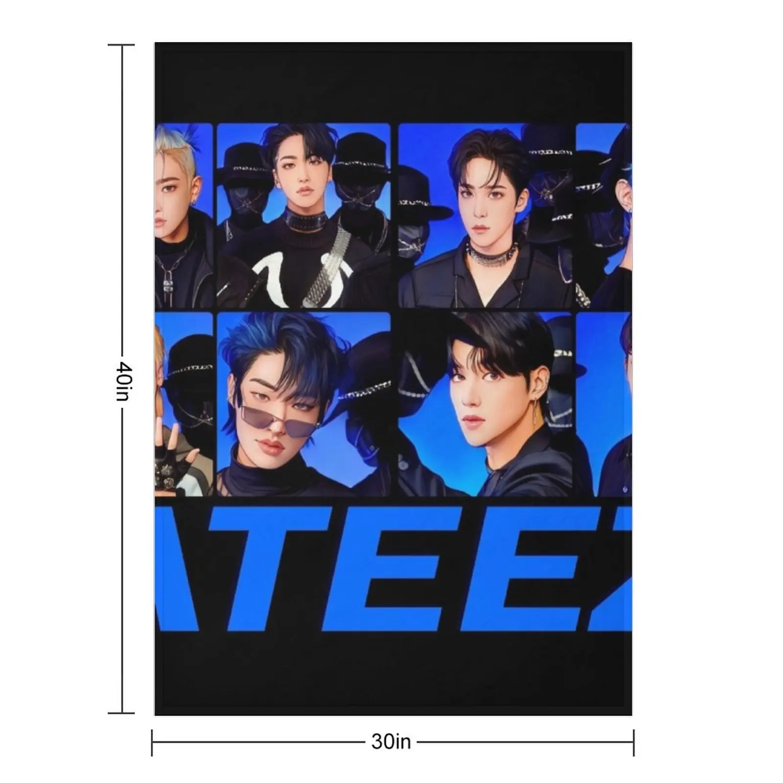 Ateez the World Movement Group Throw Blanket Thin Cute Plaid Kid'S for sofa Blankets