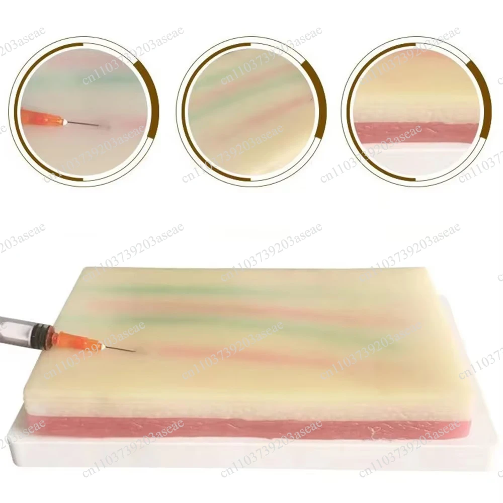 Venipuncture IV Injection Training Pad Model Silicone Human Skin Suture Training Model Injection Practice Pad