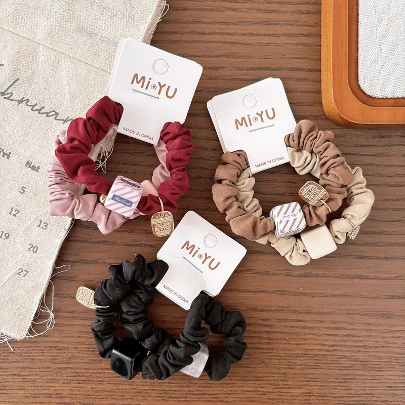 Резинки для волос в консервативном стиле, корейский стиль, омбре с бантом, как нежная резинка для волос для женщин и девочек, милые аксессуары для волос без повреждений