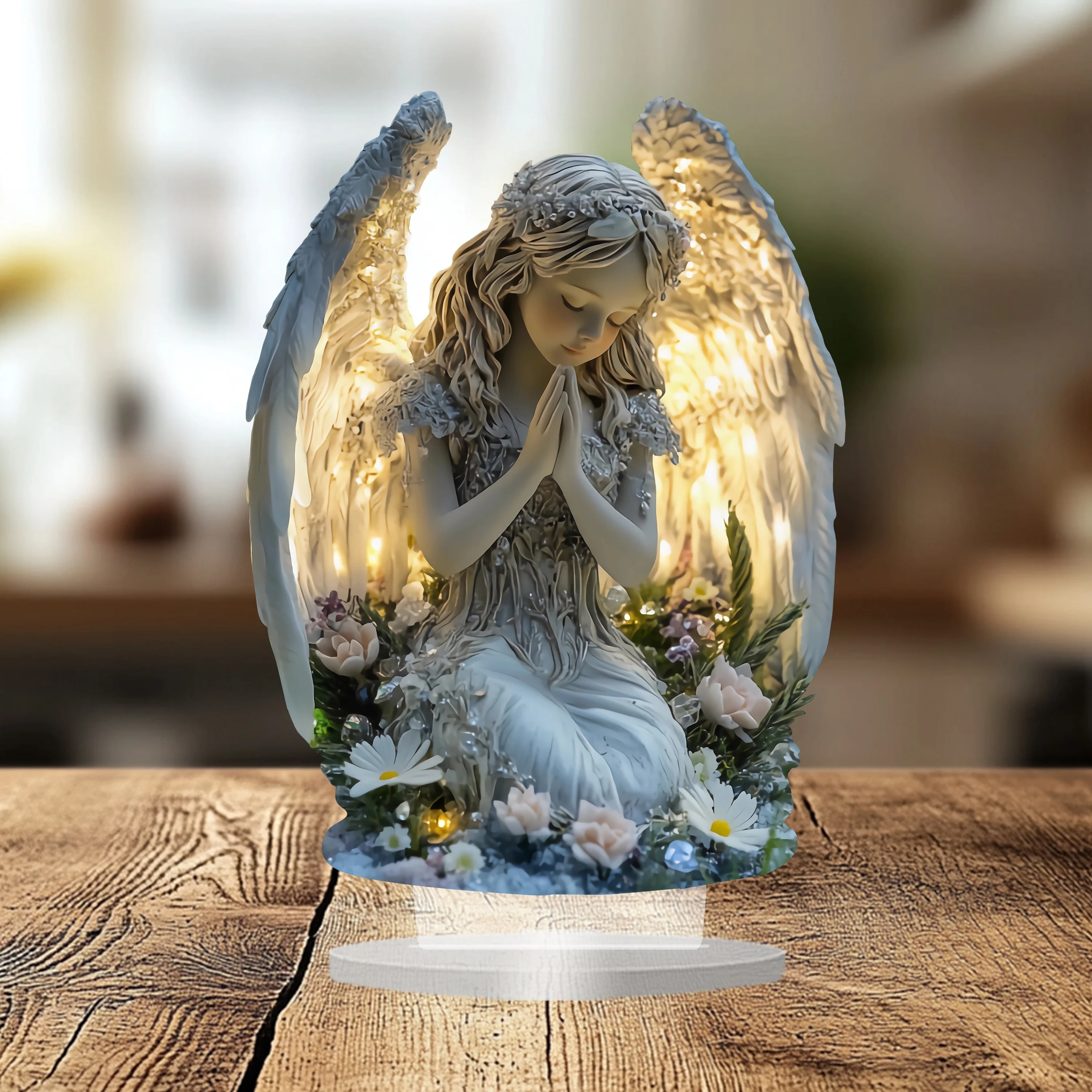 Prayer Angel Acrylic Ornament/Calm and Warm Tabletop Decor/The Perfect Gift for Home