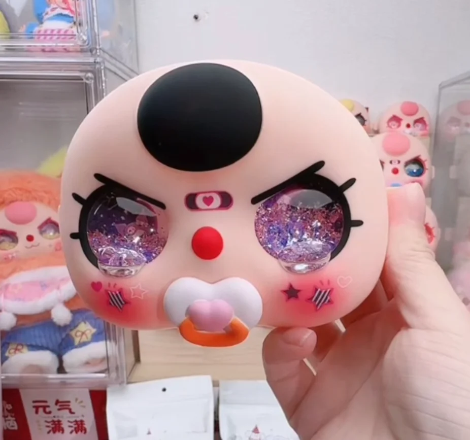 لهاية أطفال ثلاثية ذهبية لطيفة 400% ذات رمال متحركة لعيون الوجه لهايات عالية الجودة وألوان عين يتم تمييزها بشكل عشوائي #6