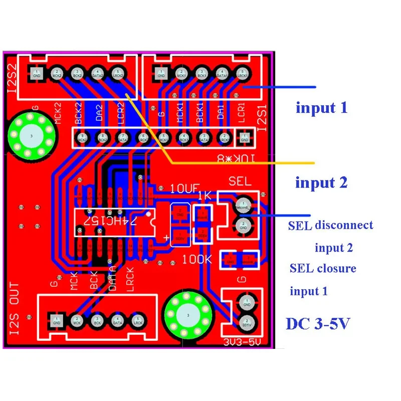 Lusya Two-channel Audio I2S/IIS Switching Module Sampling Rate Conversion Up Frequency Module For HiFi Amplifier A9-005