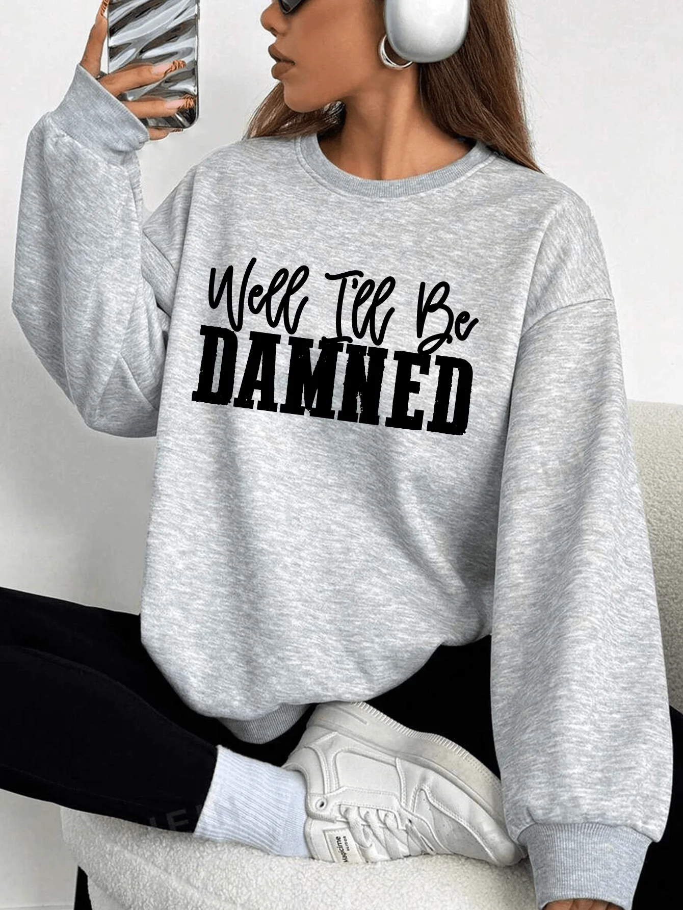 Winter Clothing Gift Ideas - Women's Letter Graphic Sweatshirt Crewneck Casual