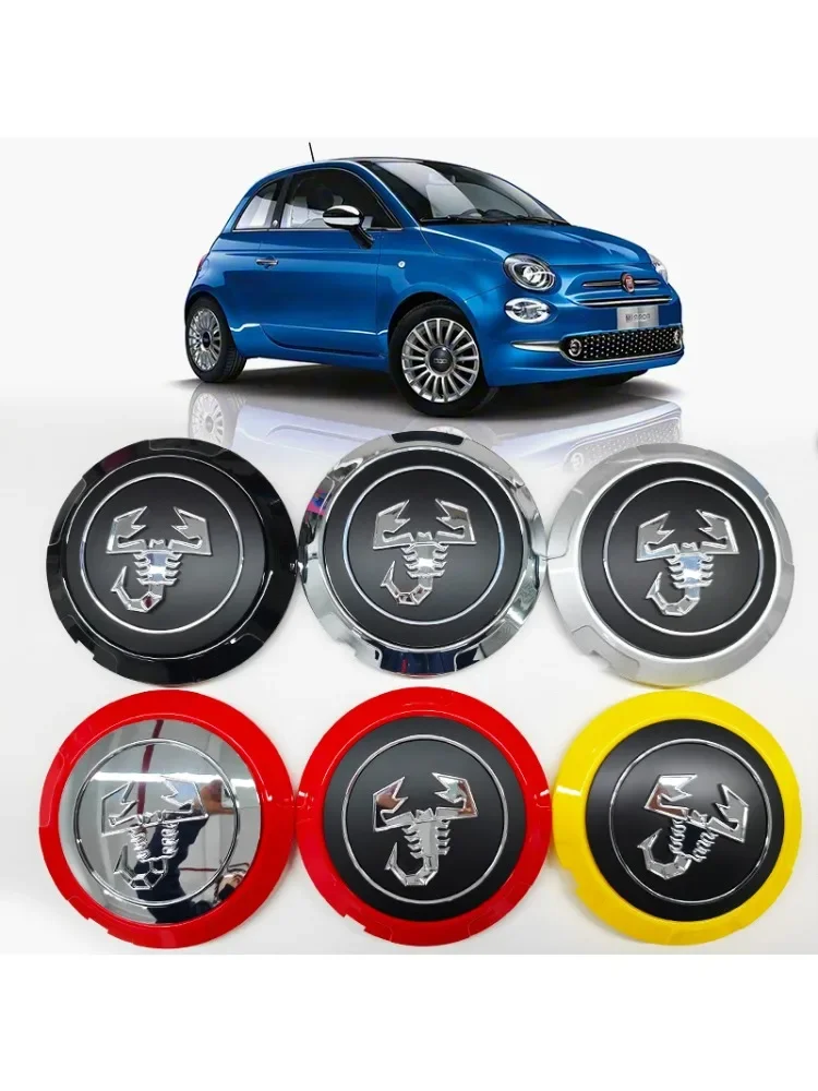 4 szt. Dekielki na felgi samochodowe z logo Skorpiona, 133mm, osłony piast kół, nakładki na felgi, emblematy dla Fiat Abarth 500 500C 500L 500X — 2