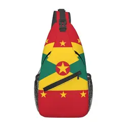 Aangepaste Vlag Van Grenada Sling Crossbody Borst Tas Mannen Mode Schouder Rugzak Voor Wandelen