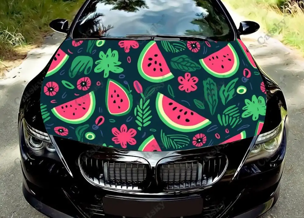 Watermelon Slices And Leaves Car Hood Decal Truck Decals Vinyl Sticker Graphic Wrap Stickers Trucks Cars Bonnet Vinyls