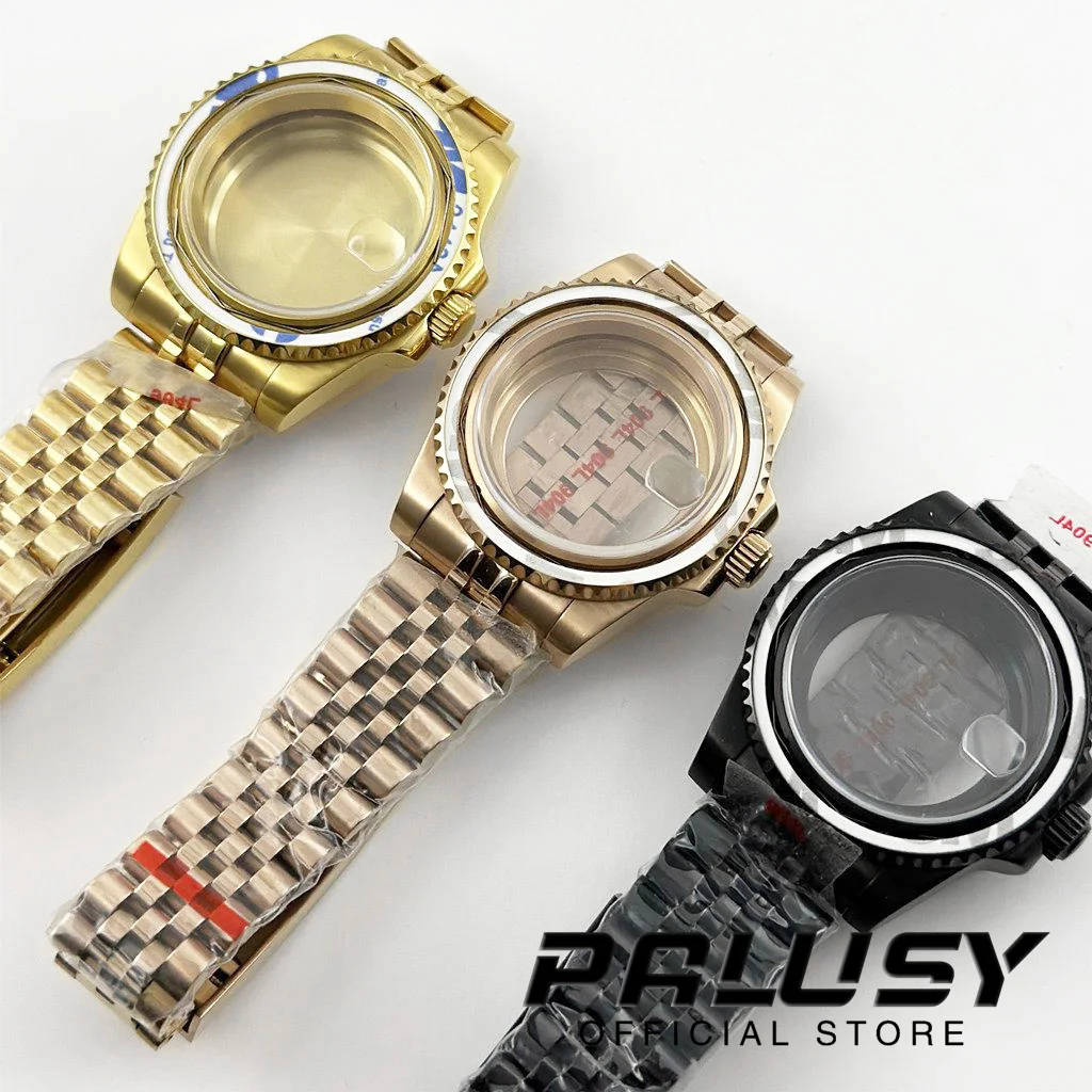 40MM NH34 NH35 NH36 NH38 NH70 NH72 Waterproof Glide Lock Clasp Sapphire Crystal SUB Watch Case ETA2824 PT5000 Case 120 Clicks