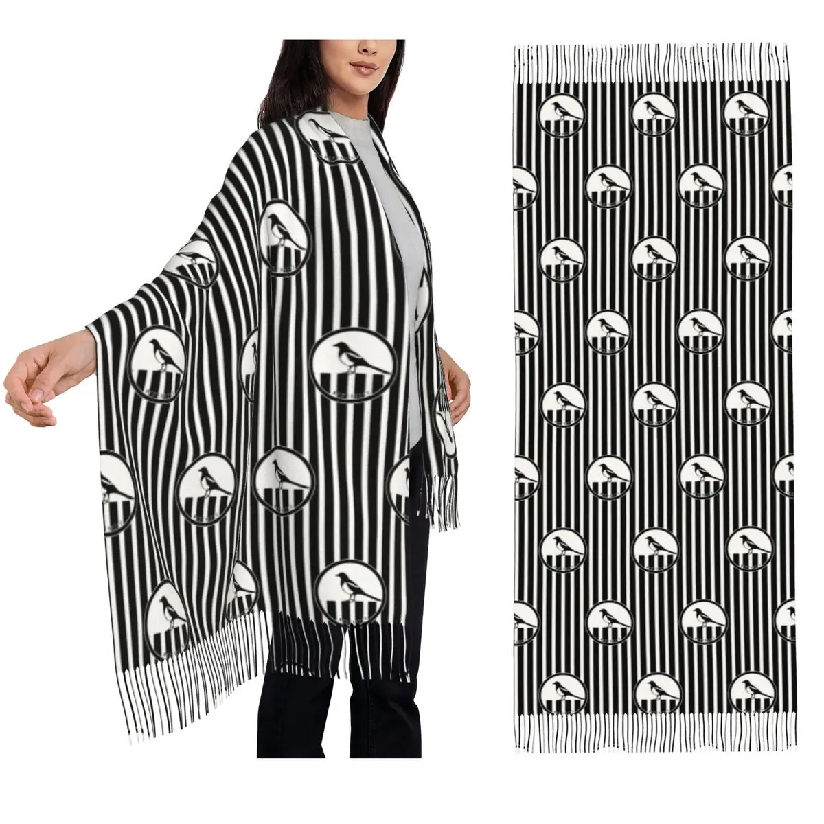 

Newcastle - Magpies Scarf Tassel Scarves Women Soft Warm Shawls and Wraps Long Fall Winter Shawl Wrap