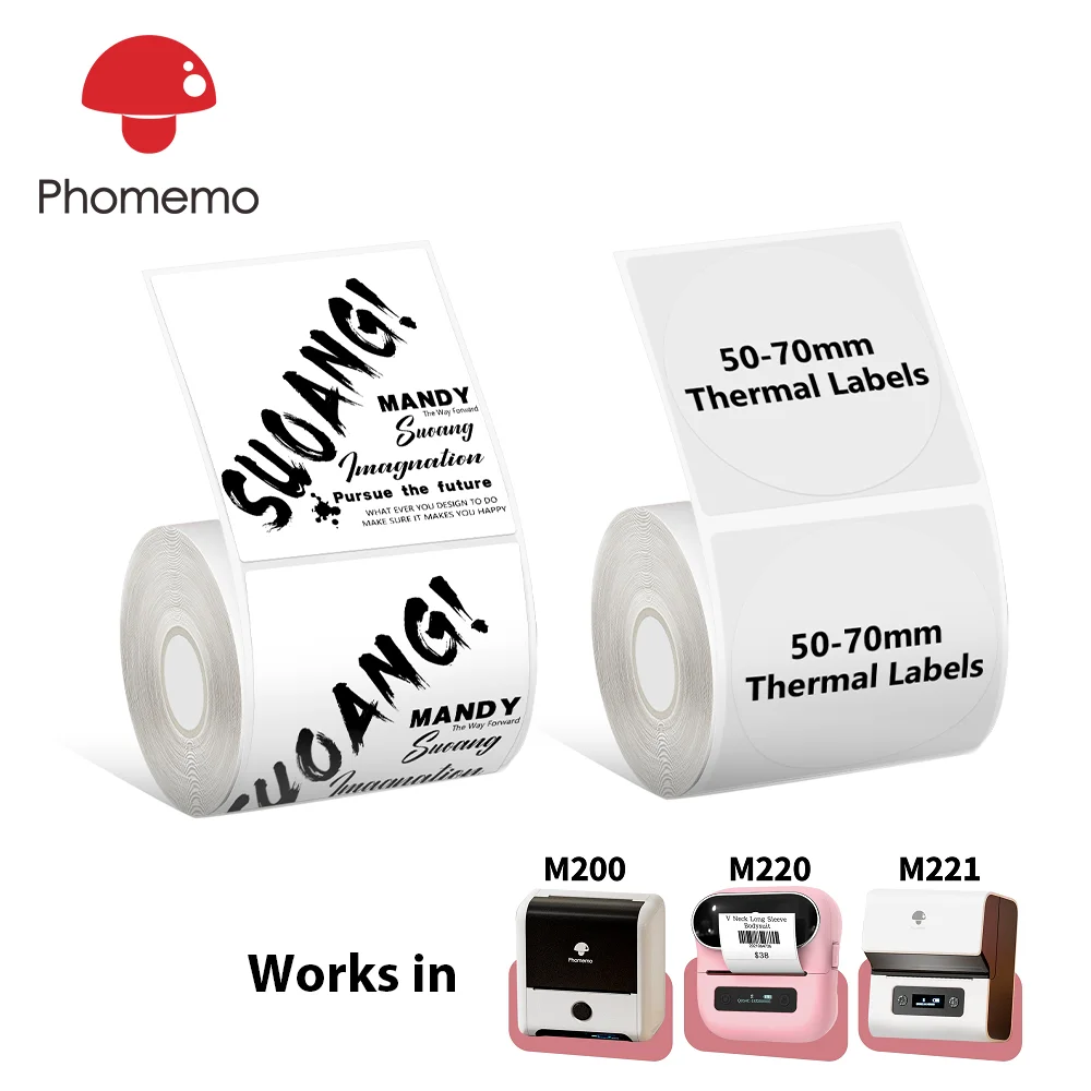 Phomemo-etiquetas da Etiqueta Térmica Código de Barras Endereço Mailing Logotipo Negócios Home Tag 70×80 mm 275 em x 314 em M221 M220 M200