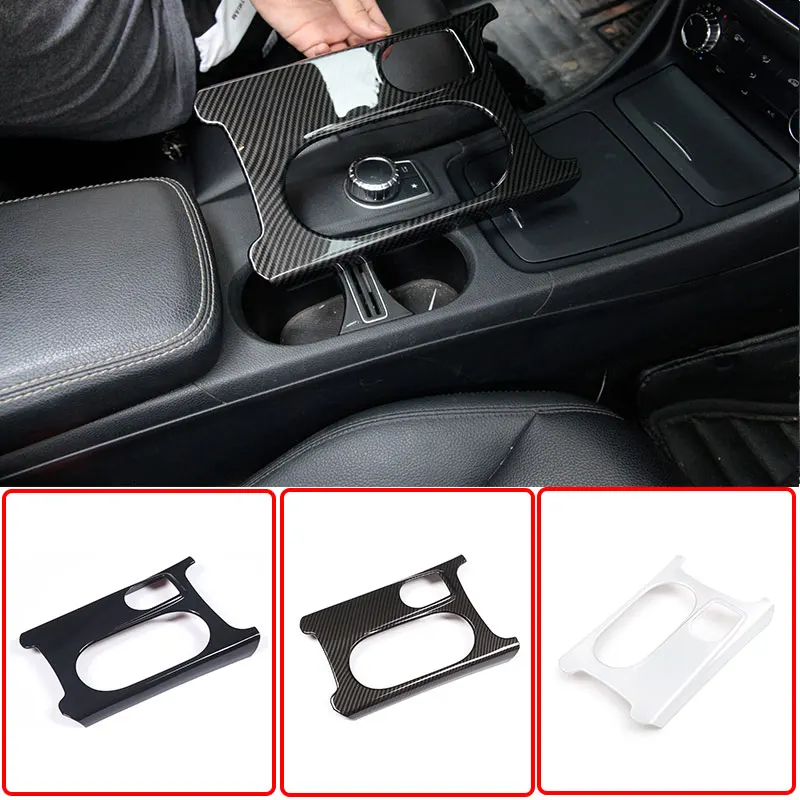 

LHD RHD For Mercedes Benz A Class GLA CLA C117 W117 W176 X156 ABS Carbon Fiber Car Center Cup Holder Cover Car Trim Accessories