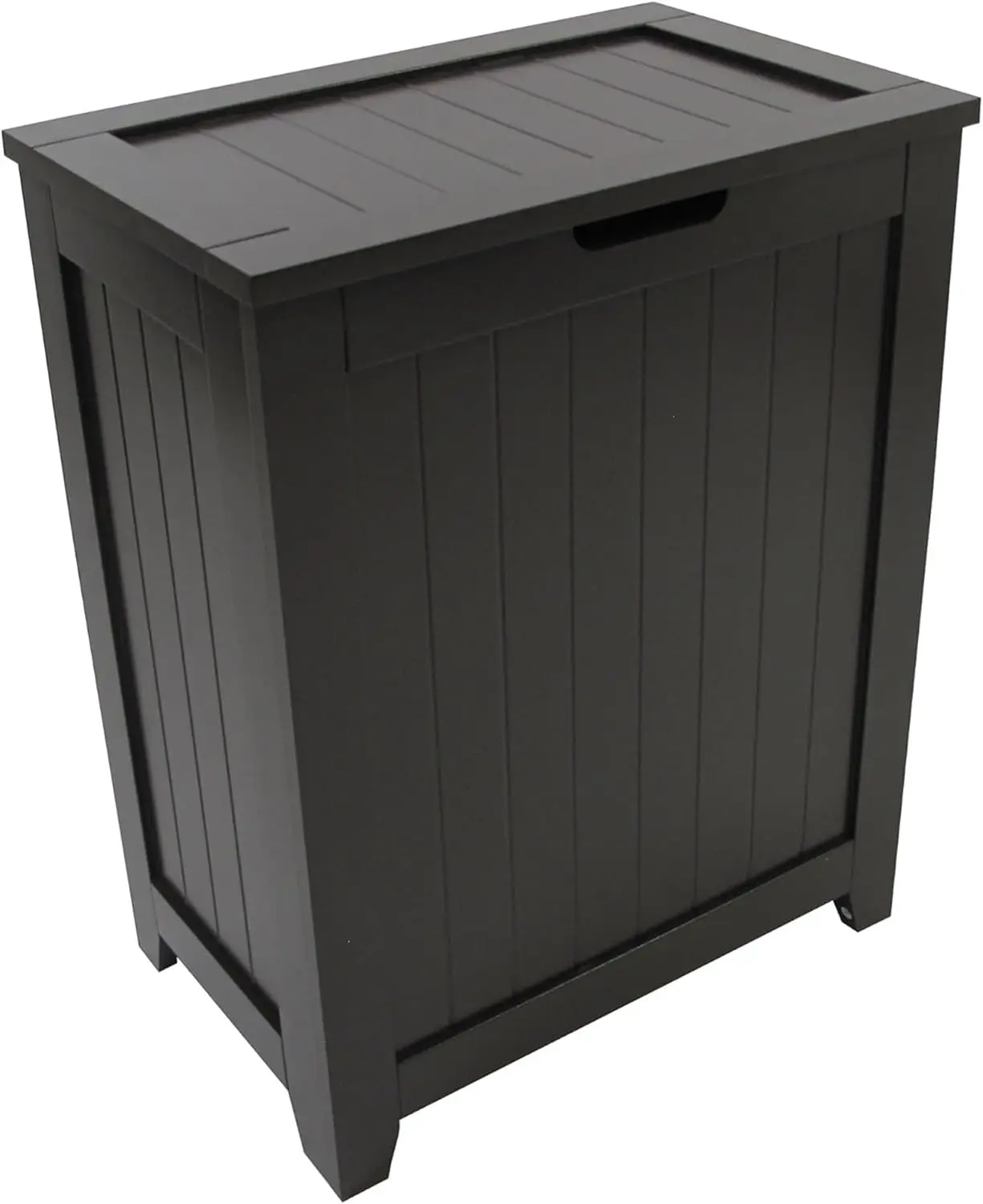 

Contemporary Wooden Clothes Hamper with Wainscot Style for Bedroom, Bathroom, and Laundry Room in Espresso Finish