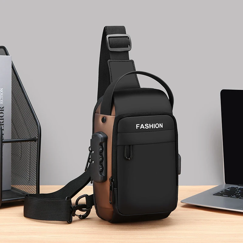 

Men Anti Theft Chest Bag Shoulder USB Charging Crossbody Package School Short Trip Messengers Gym Men's Sling Sports Pack