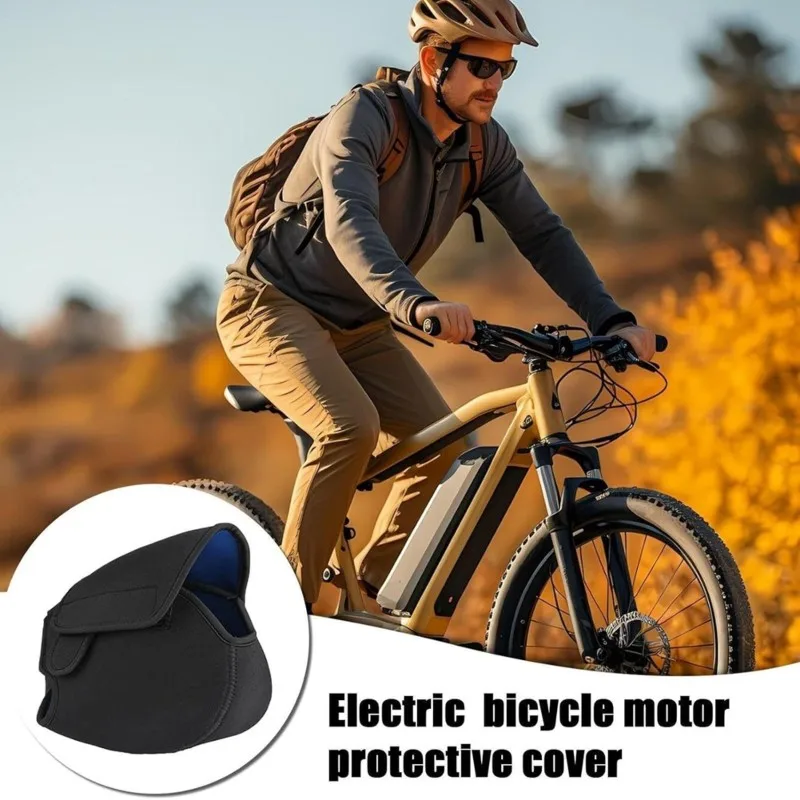 Universal waterproof mid-drive motor cover sleeve fitted on a Bafang ebike motor