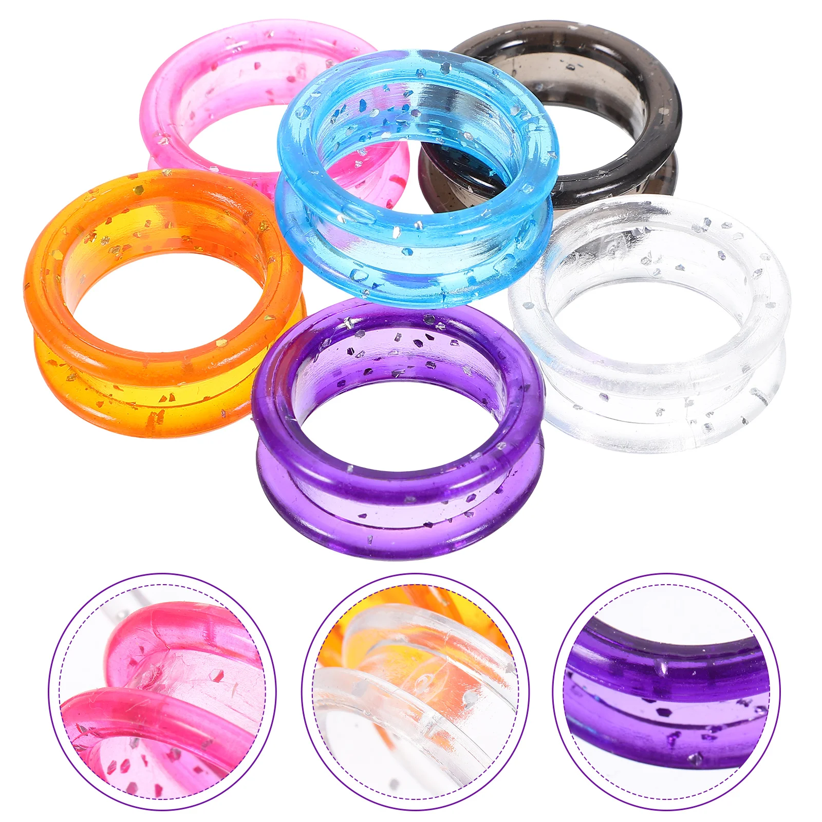 

12 Pcs Scissors Ring Hair Stylist Supplies Silicone Finger Protector Pet Grooming Rings Silica Gel Protective Barber Tool