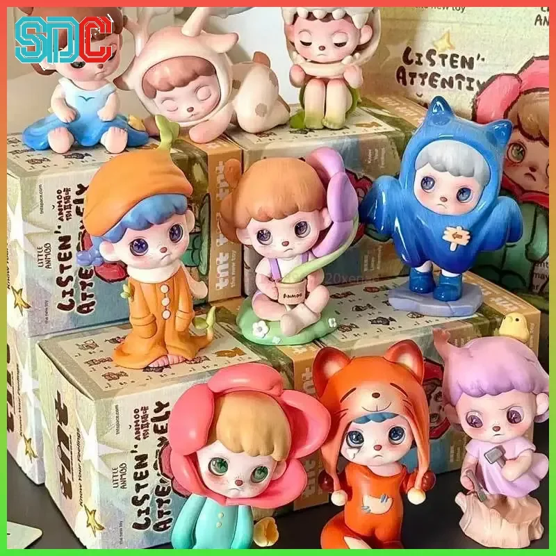 

New Anmoo Listen Attentively Series Figurine Blind Box Lovely Desk Decoration Anime Figure Model Doll Mystery Trendy Toys Gift