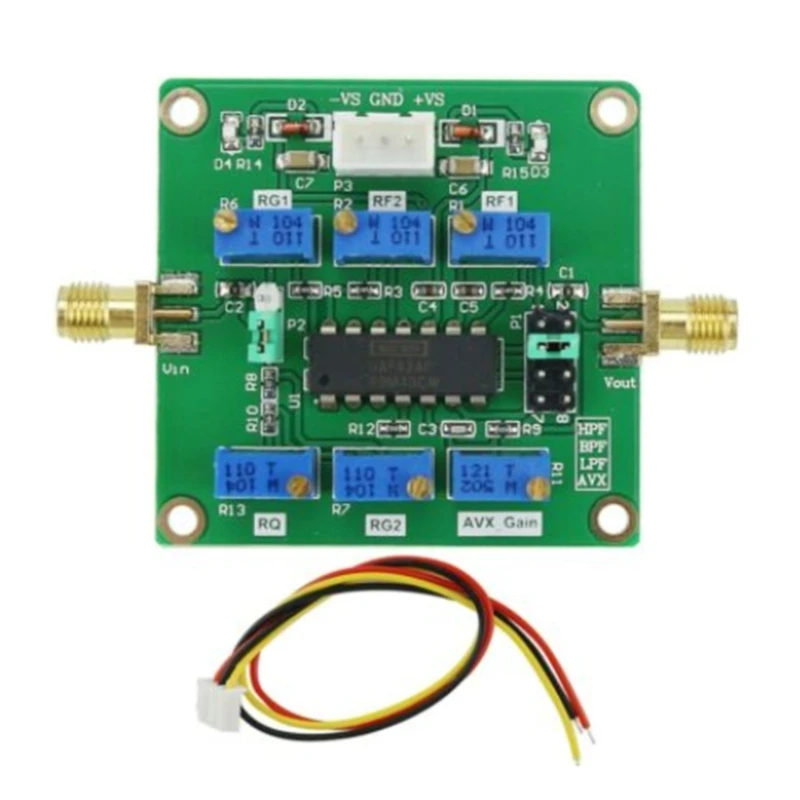 UAF42 Active High Pass Low Pass Filter Module Adjustable Highpass/Lowpass/Bandpass Filtering Board Replacement Module