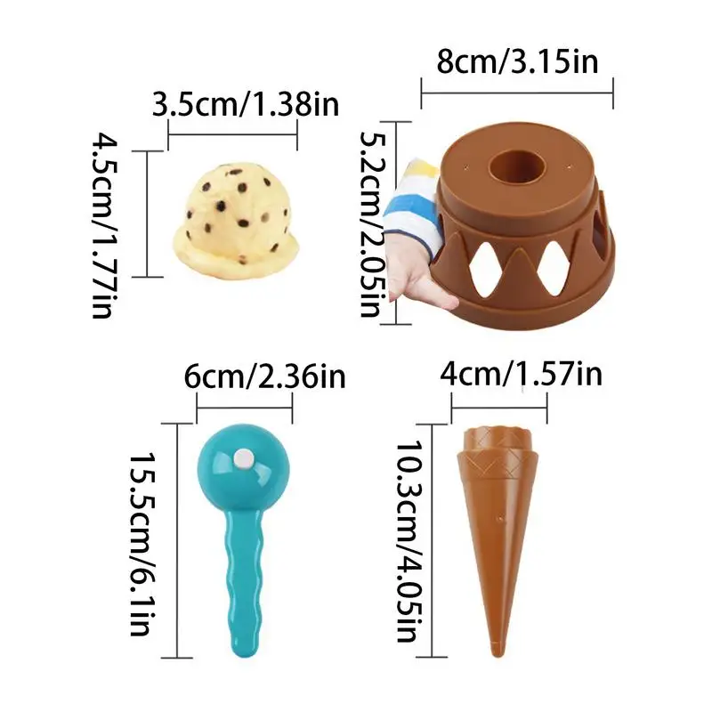 아이스크림 쌓기 놀이 어린이 척 놀이 장난감, 어린이 시뮬레이션 음식 주방 장난감, 아기 선물용 교육 장난감
