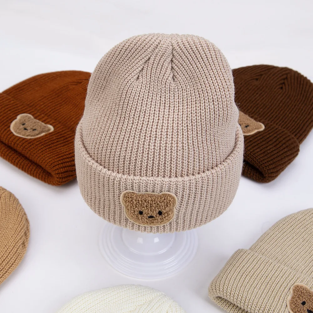 Gorro de invierno de estilo coreano para bebé, gorro de punto cálido para niño, gorros tejidos para niño pequeño, accesorios de fotografía para niño