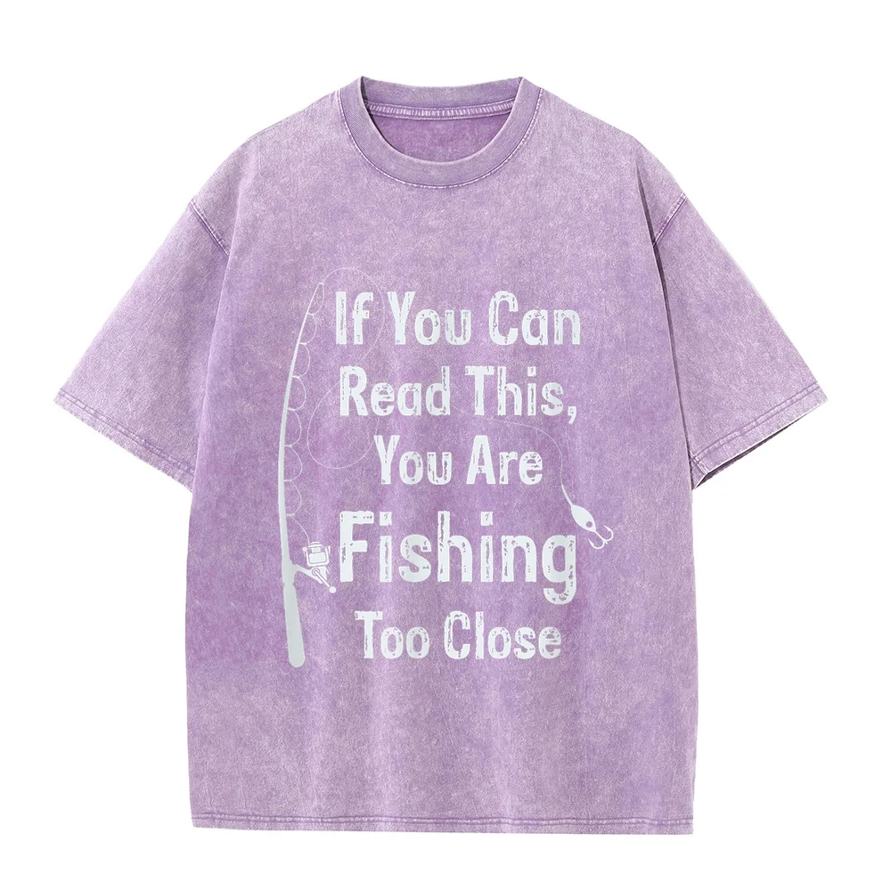Unisex-Adults Black Modern Crew Neck Short Sleeve T-Shirt Small Fishing you are too close 남자 Oversize Moda Hombre Cotton T