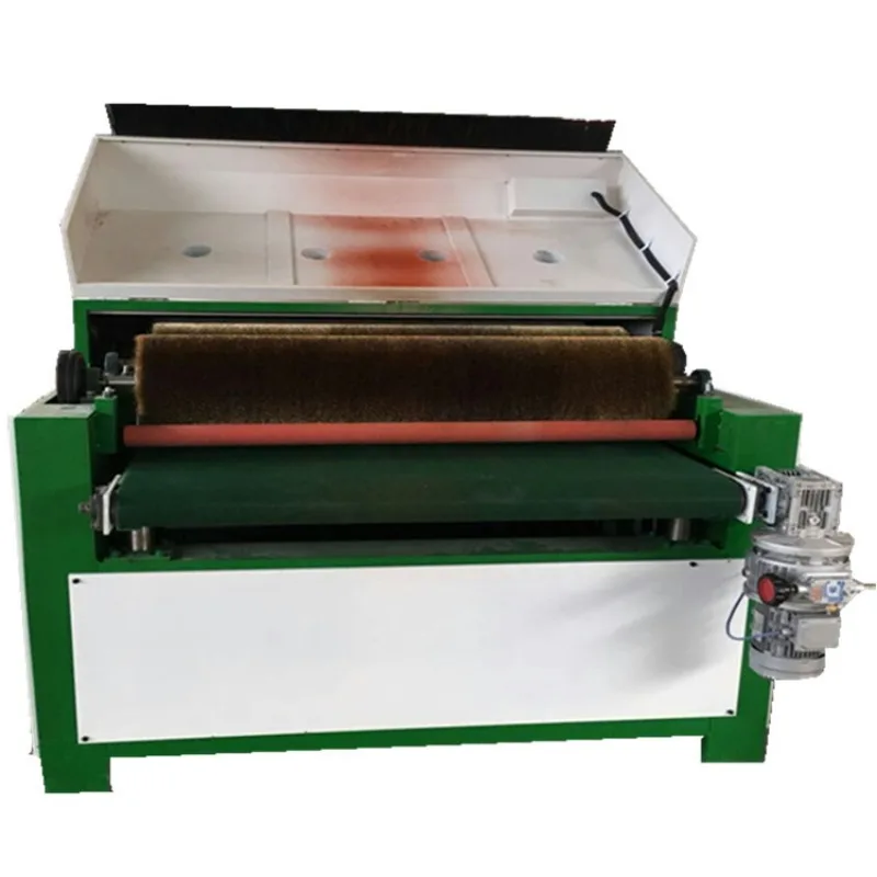 Double roll desktop wood board polishing machine 600 type wood board burr sanding machine