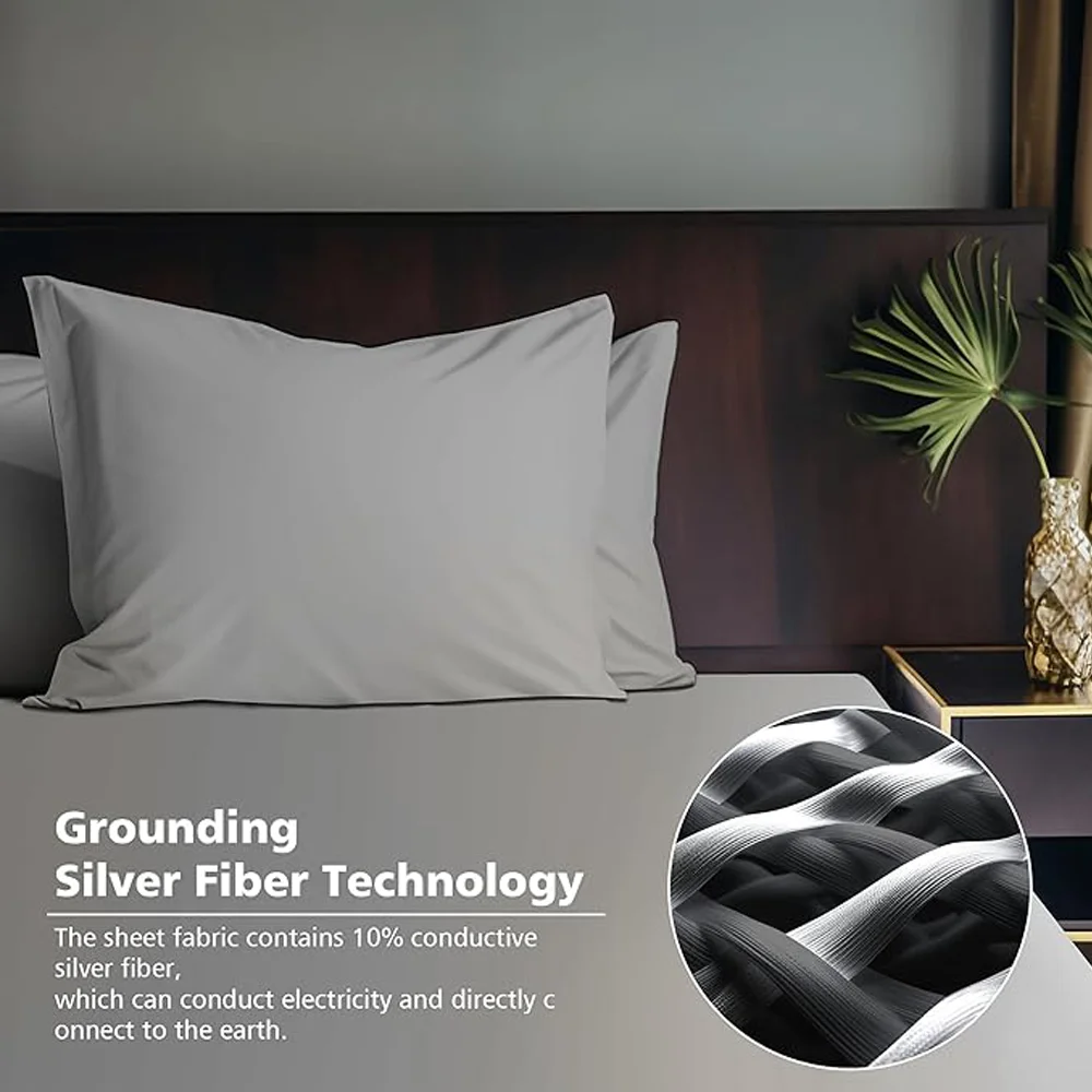 Grounding Pillow case Earthing (51*76cm) 2 pcs  bed linings Anti-free radicals health care Best gift  for familys