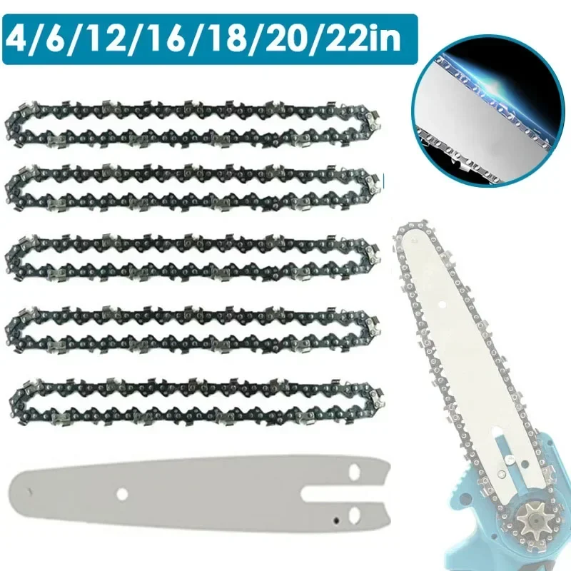 4/6/12/16/18/20Inch Oil Chainsaw Chains 325,3/8,Gasoline Saw Guide Plate Sharp Garden Tools Steel Electric Chainsaws Chains Part