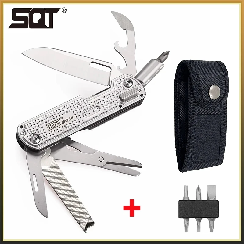 SQT MQ56 Multi-Tool Combination EDC Folding Glass Breaker Bottle Opener Screwdriver Outdoor Equipment Scissors Gift