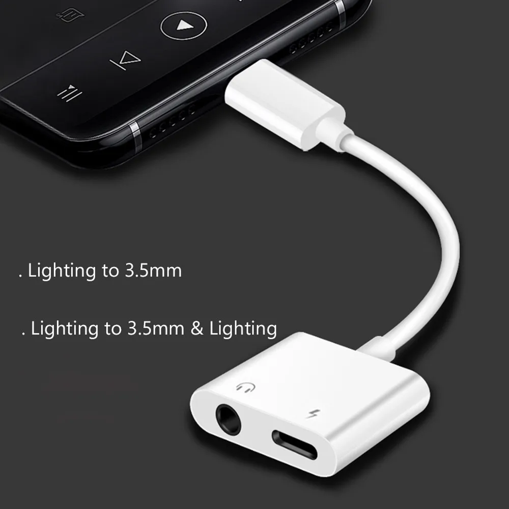 Adaptador de auriculares para IPhone 14, 13, 12, 11, X, 8, 7 Plus, divisor de Audio Aux para iluminación a 3,5mm, Adaptador de Cable Jack para auriculares