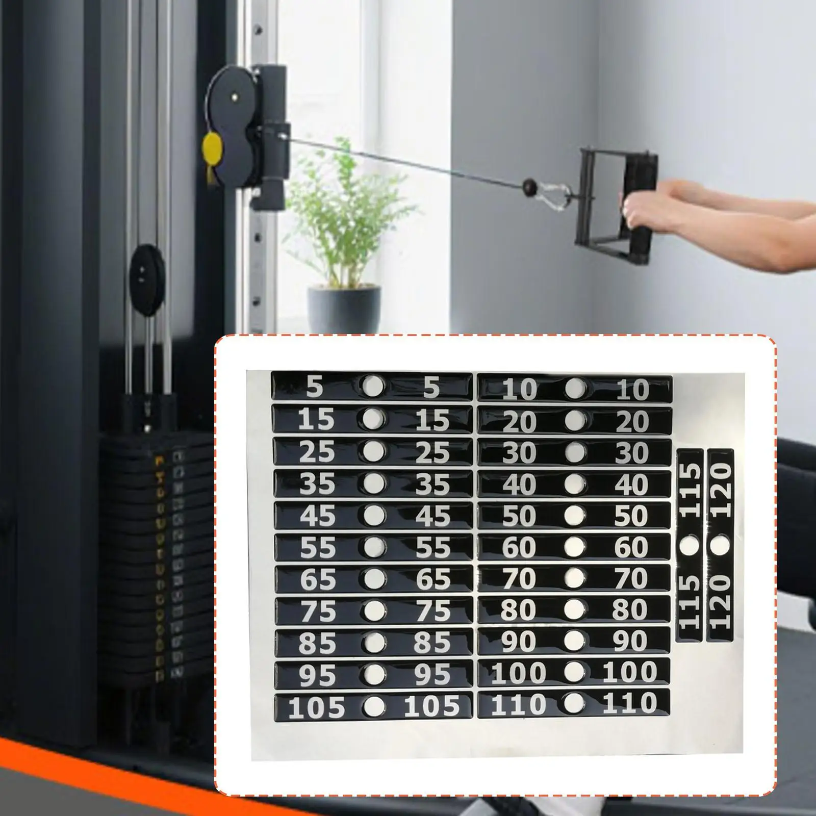 

Наклейки-этикетки для весовых стеков из ПВХ, номерные наклейки для тренажеров, для домашнего спортзала и организации фитнес-пространства