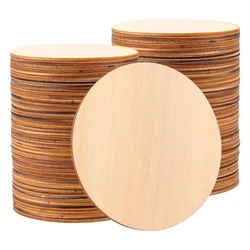 30pcs 15cm Unfinished Round Disc Cutouts, Blank Round Wood Circles for DIY Crafts, Painting, Staining, Coasters Making