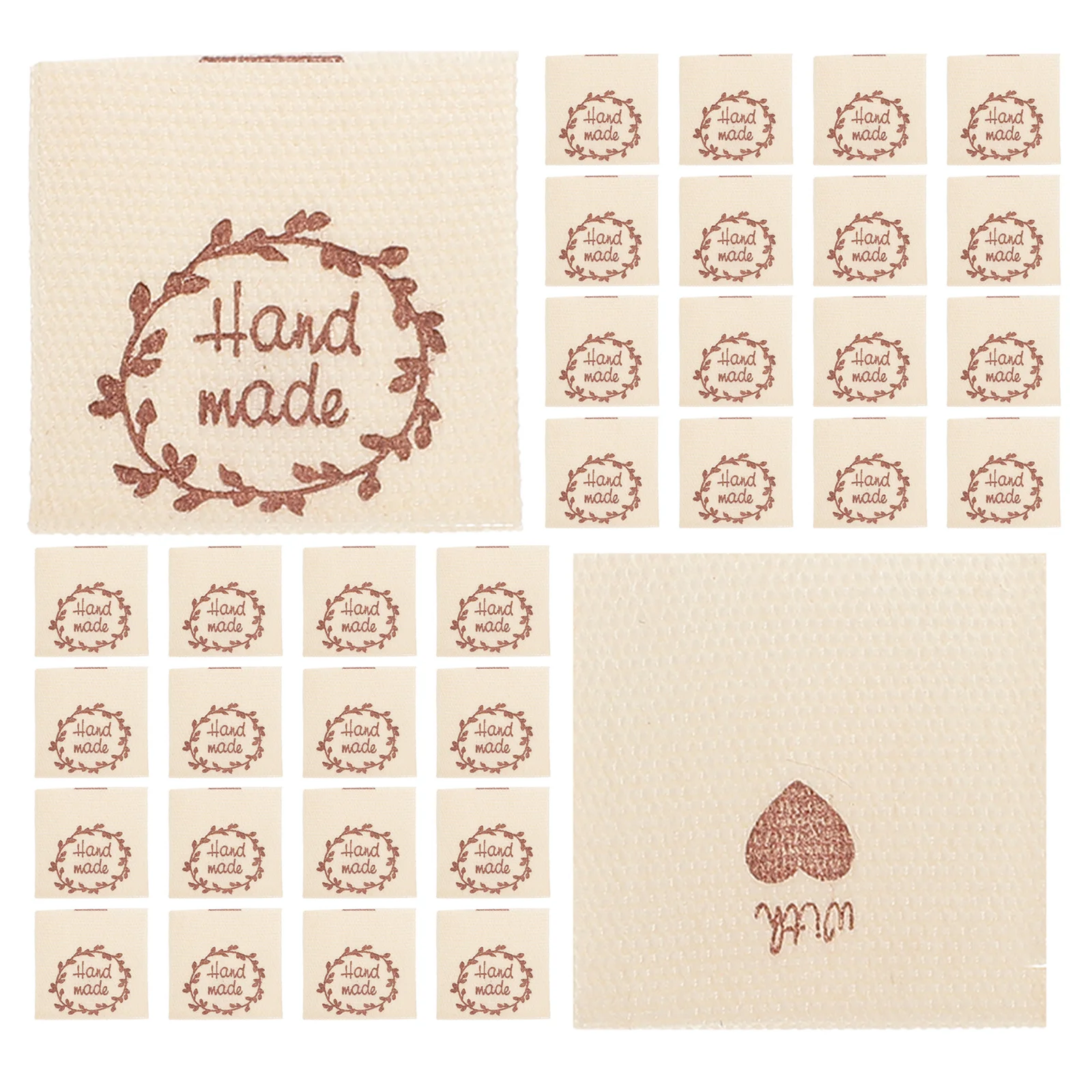 

50 Pcs Handmade Product Labels Embroidered for Items Blank Sewing Cloth Craft Crochet Crafts