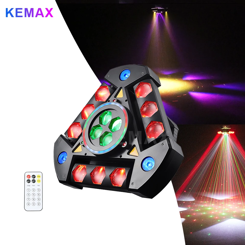 Spider Moving Head Lights 150W DJ Lights RGBW LED Beam Stage Lighs DMX512 Sound Activated Great for Wedding Disco Party Light