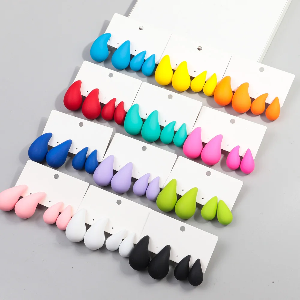 الاكريليك متعدد الألوان قطرة الماء القرط للنساء ، الأطواق الحديثة القرط ، موراندي اللون ، المجوهرات مكتنزة ، الهدايا ، 2 أزواج ، مجموعة #6