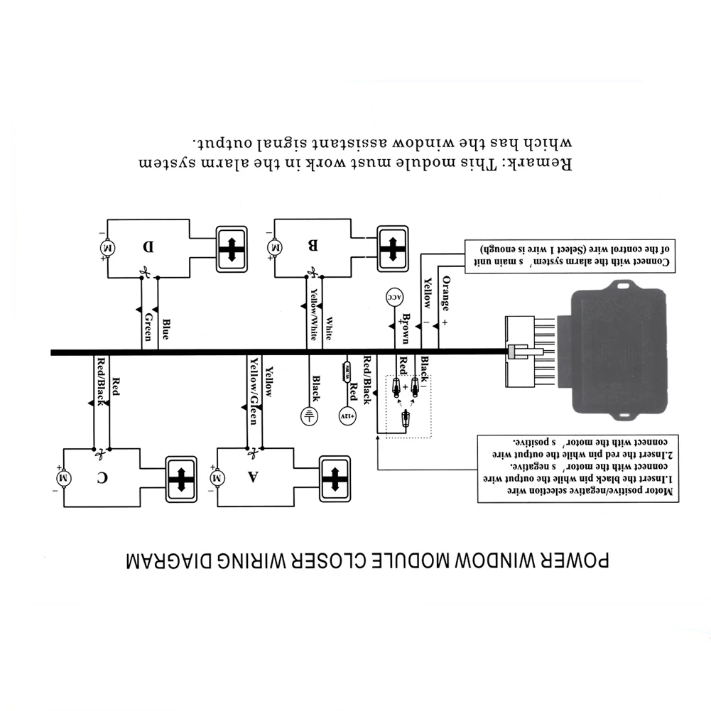 Auto Power Window Control Window Open Closer Module Power Window Closer met kabelboom voor 4-deurs auto-accessoires