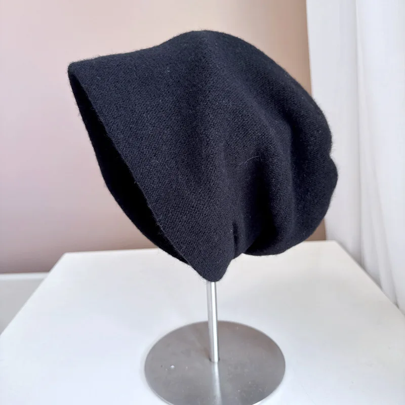 Cashmere blend knitted hat Women's fall/winter warm woolen hat pile pile hat Luxury fashion hat trend KJ202410100