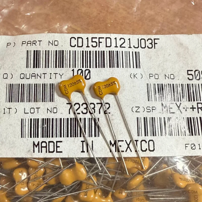 10-100pcs CDM 120PF 500V Mexico 500v120pf Audio Silver Mica Capacitor CD15FD121J03F