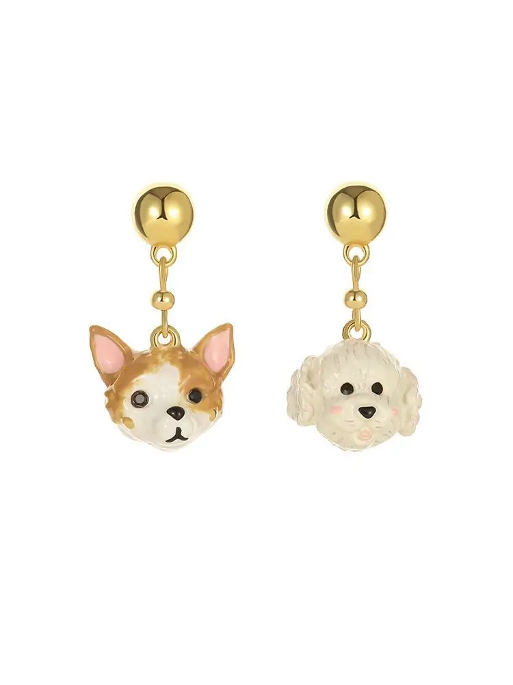 Contemporary Fine Carved Resin Irregular Cats, Dog Earrings Women's Pet Enthusiast Gatherings Fashionable Earring Accessories