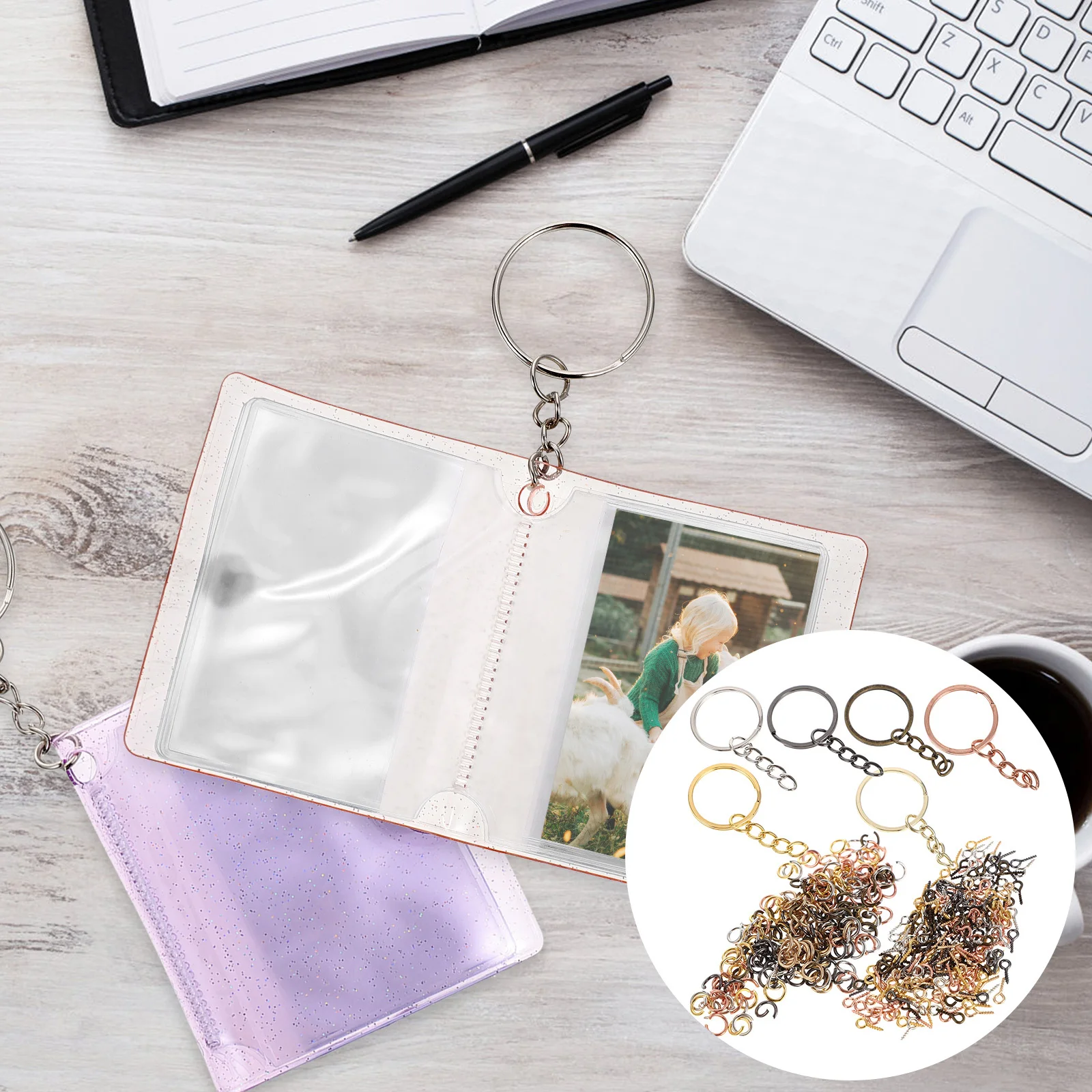 

450pcs Accessories Alloy Keychains Bulk Diy Keychain Supplies For Crafts Jewelry Making D Ring Keychain Kit Bulk