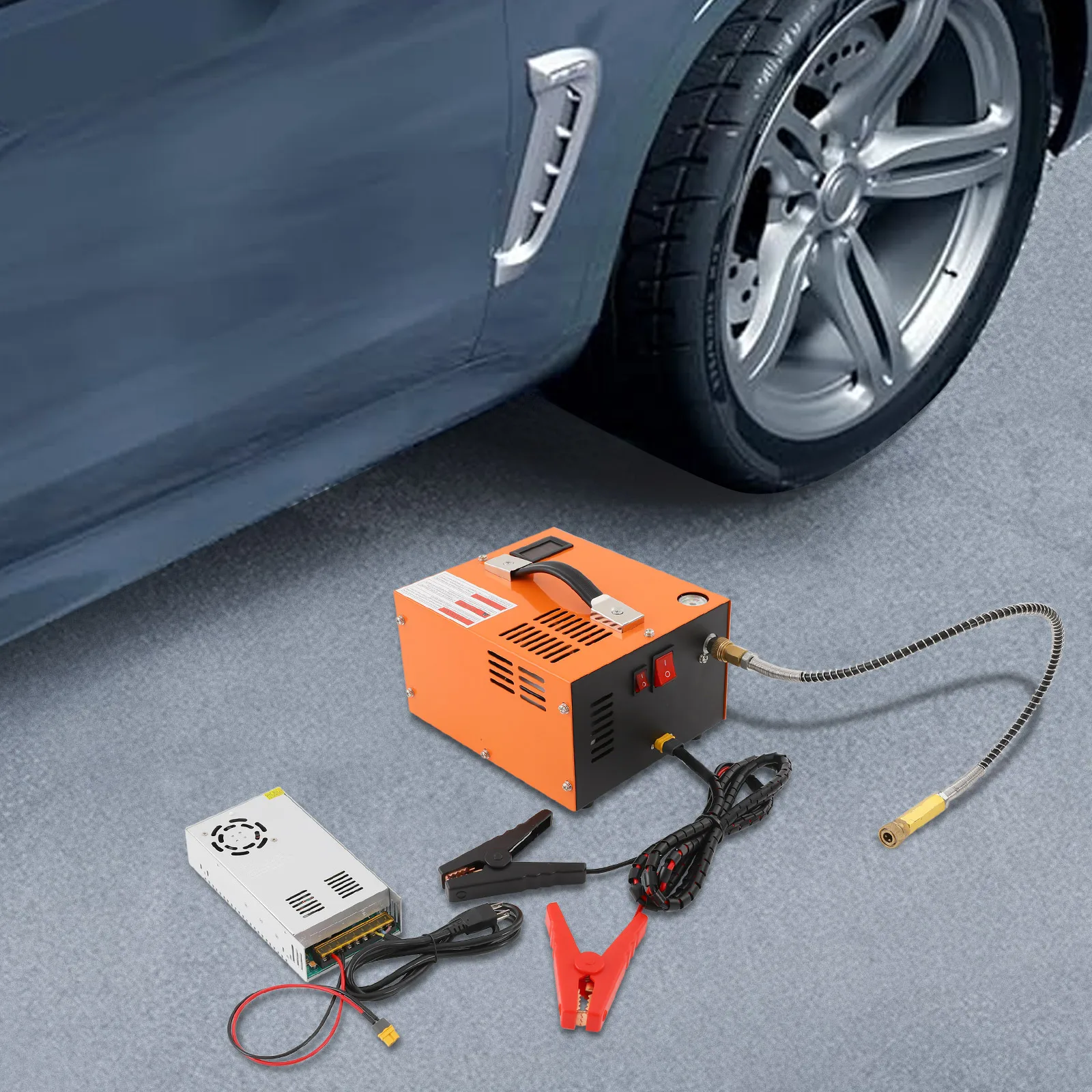 

Air Compressor, 12V High Pressure Air Pump W/ 110V Transformer, 4500 PSI PCP Air Rifle Compressor for Paintball Tanks, Tire