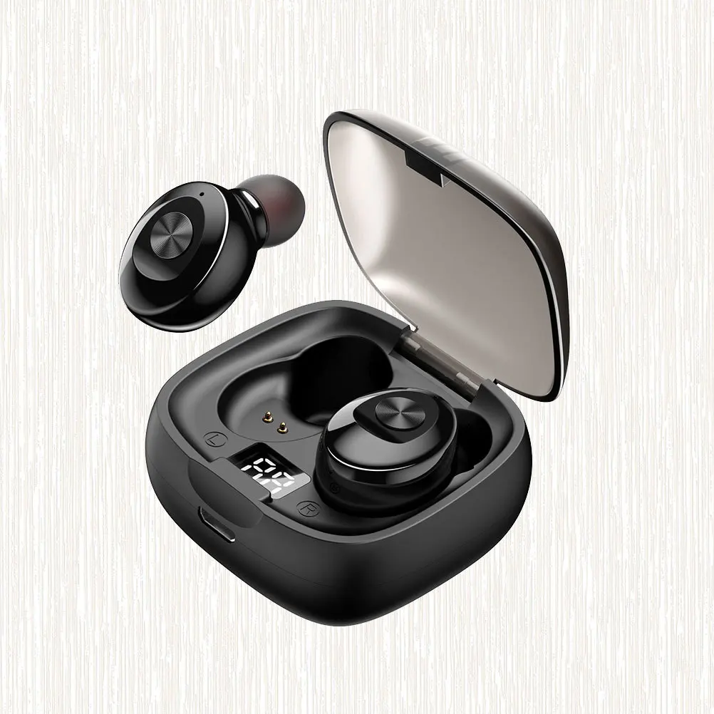 

1 Pair Xg8 Earphones .0 Wireless Earbuds Lightweight Outdoor Sports Charging Case Dual Use Portable Black