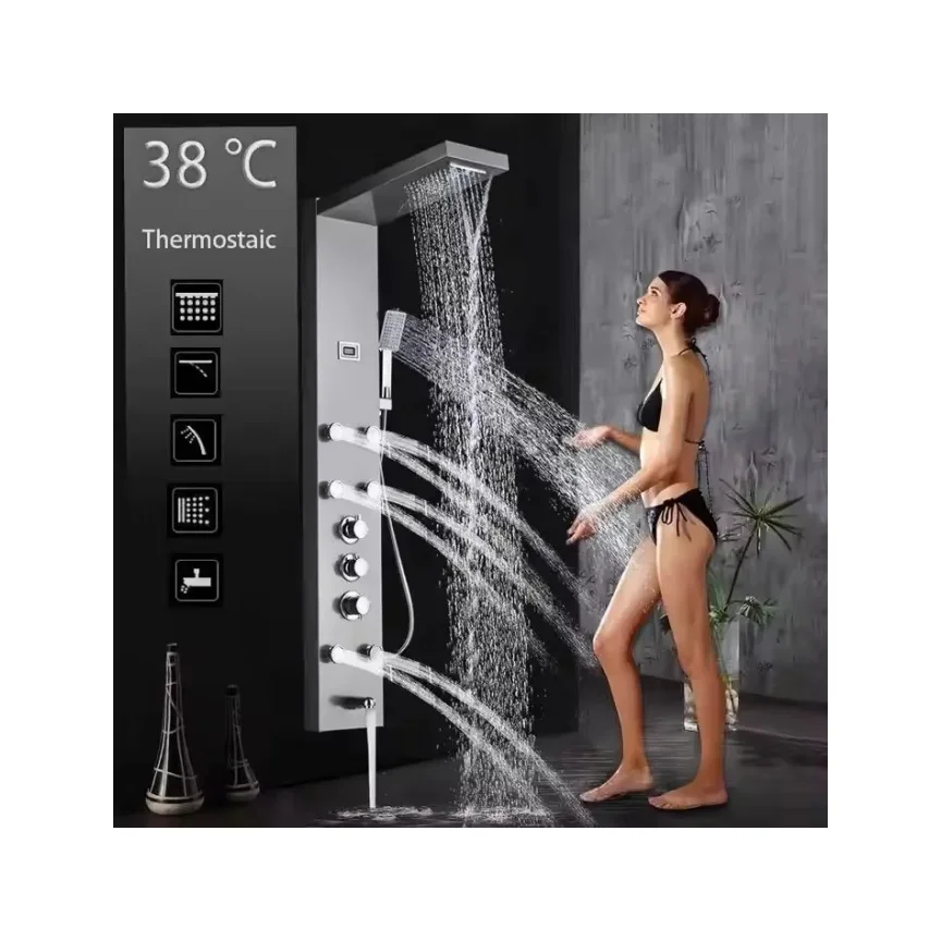 

Stainless Steel Wall Mounted Black Shower Column