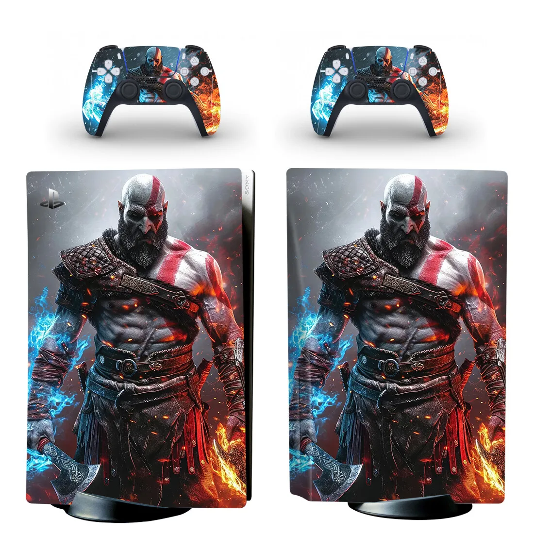 ملصق جلدي لإصدار قرص God Of War PS5 لوحدة التحكم Playstation 5 و2 وحدات تحكم من الفينيل جلود واقية طراز 5