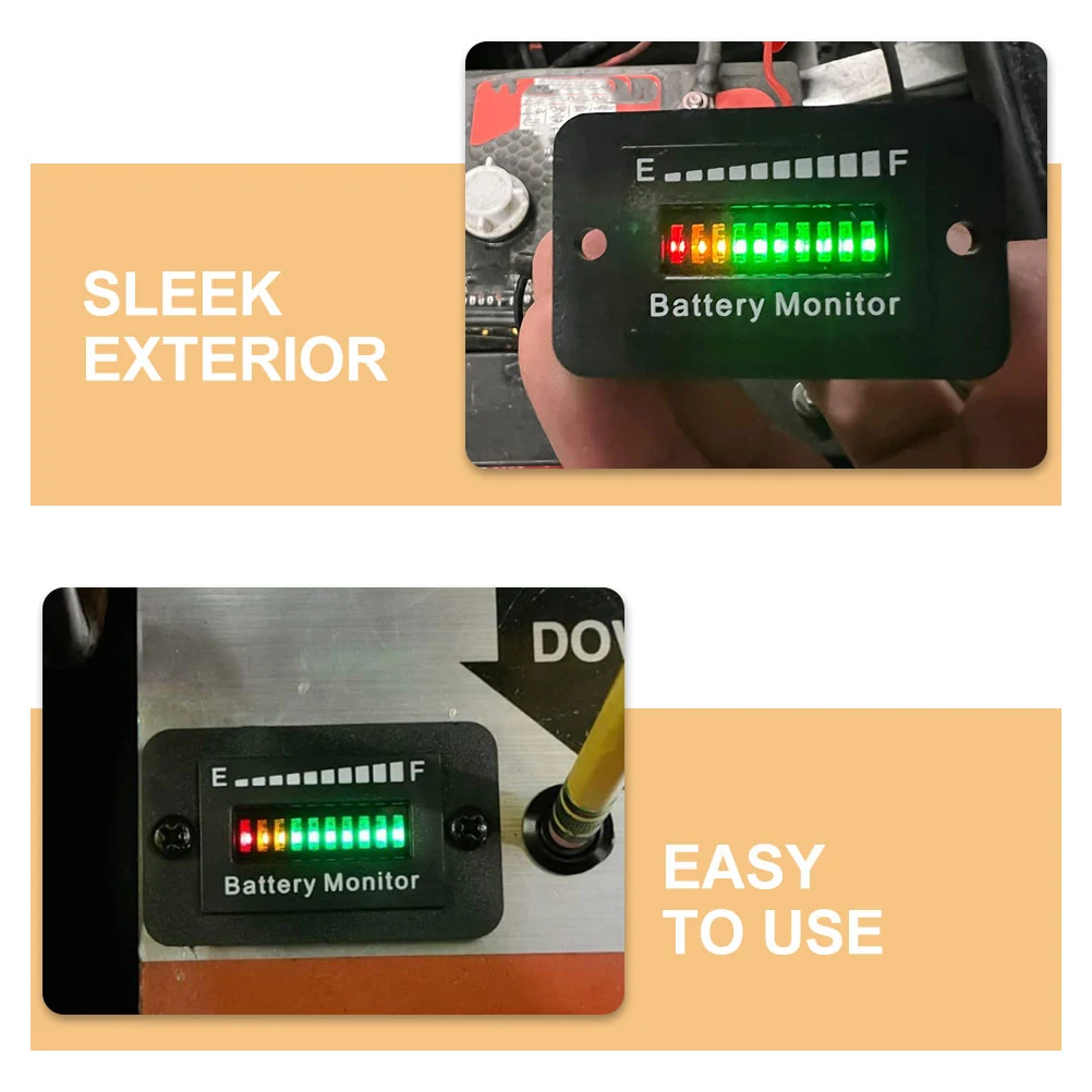 

Electricity Meter Display Tool for Golf Carts Voltage Tester 12V 72V Adjustable Precision Gauge Black Design