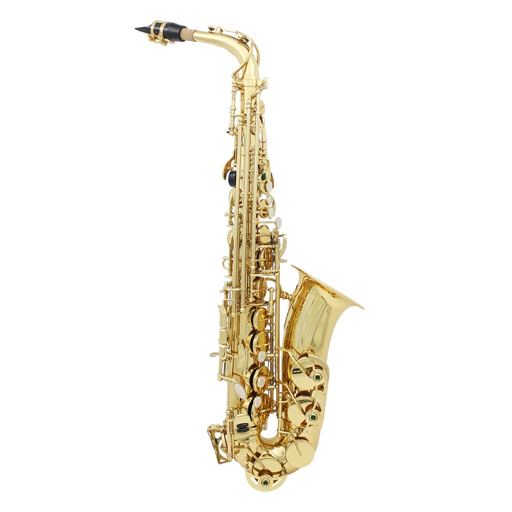 Eb Tone Alto Saxophone Carved Floral White Seashell Style Eb‑key Brass Tube Body Woodwind With High‑end Packaging For Practice